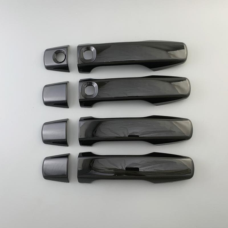 Für Toyota Land Cruiser LC200 FJ200 200 2008 - 2015 Schwarzes Carbon Autozubehör Verchromte Türgriffabdeckung Zierleiste Klebe-Stil