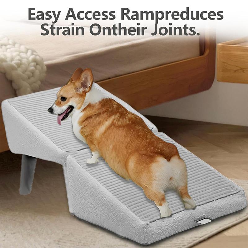 Large Pet Steps, 13.8" High, Lightweight and Foldable, Split Ottoman Design Dog Ramp for Beds and Couches