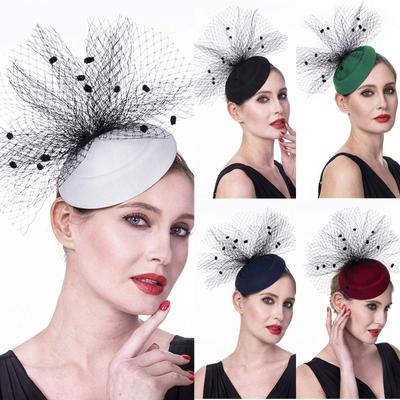 Kadın Kızlar Örgü Fascinators Şapka Kokteyl Parti Kafa Bandı Başlığı Düğün Şapka