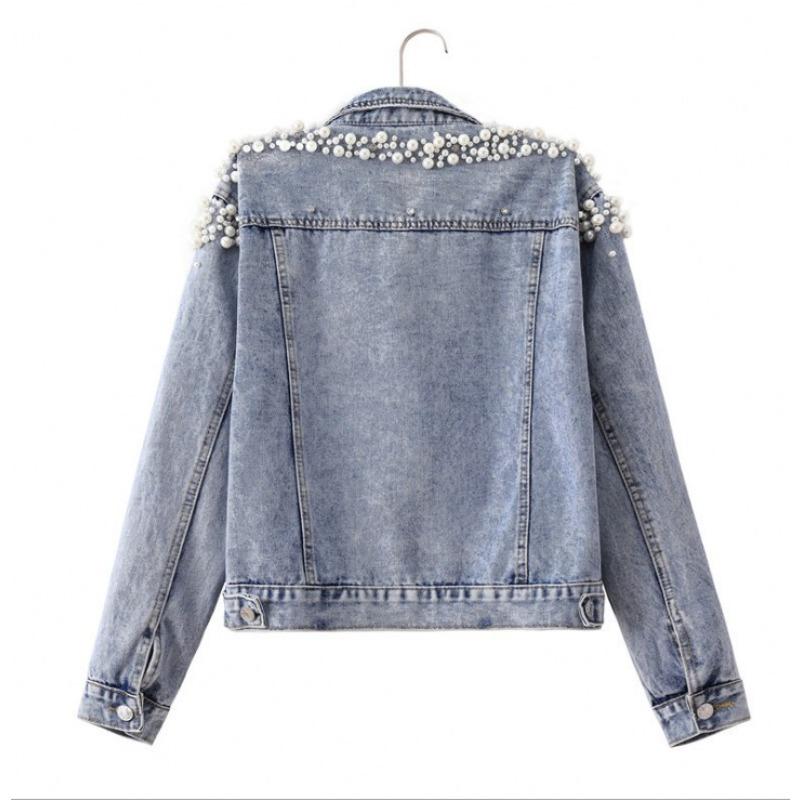 Heavy Duty Denim Jacket Women's Single Breasted Lapel Short Cotton Street Trendy Jacket Top