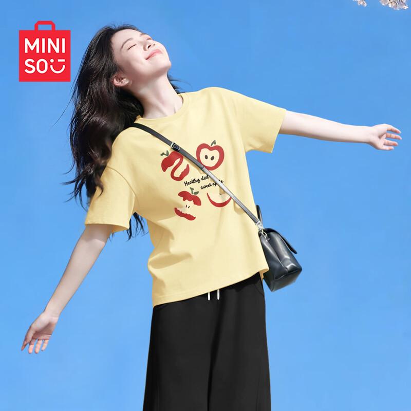 MINISO Women s Versatile Pure Cotton Short Sleeve T-Shirt XL