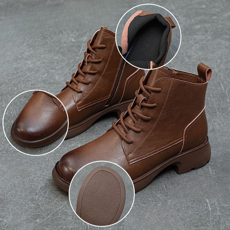 Retro Boots and Women's Shoes Are Versatile The Chunk-heeled Thick-soled Boots Are Breathable and Anti-slip