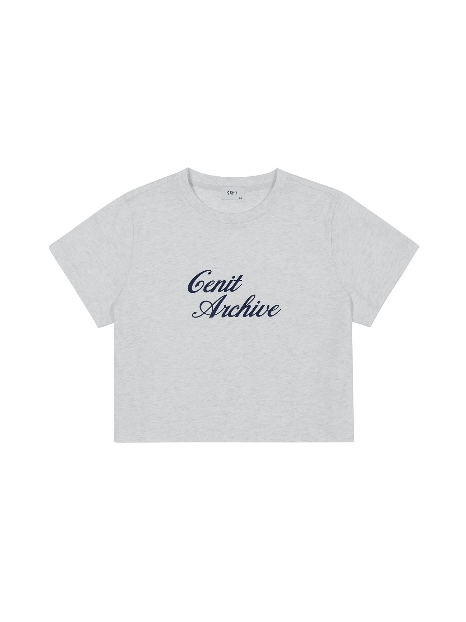 Senit Cute Crop T-Shirt Oatmeal O/S