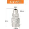 GASHER 12PCS 1/2-Inch Male Industrial Coupler,1/4 Basic Flow Quick Connect Air Coupler