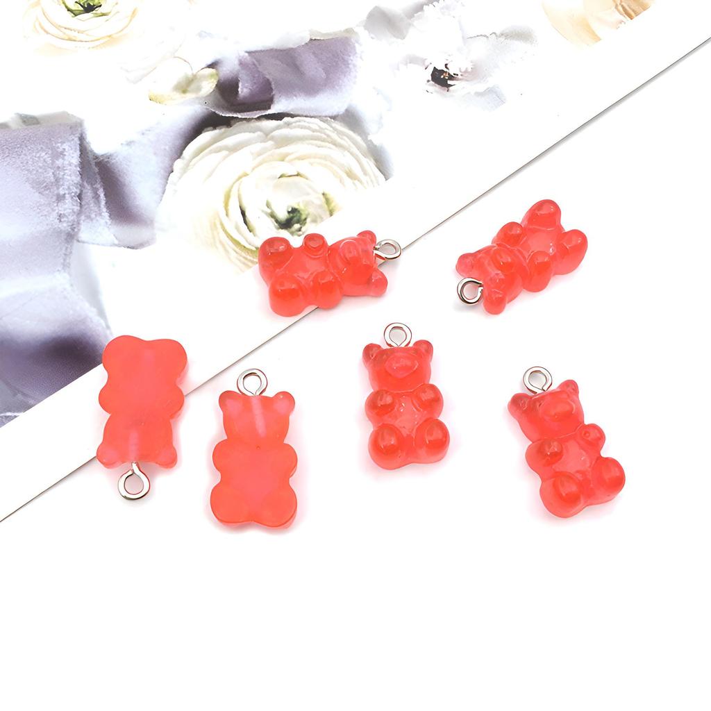 Bear Candy Resin Lollipop Pendant: Mix 32 DIY Jewelry & Toy Accessories Lucky Bag for Kids