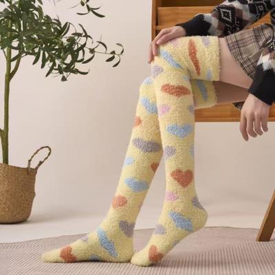 Calzini Lunghi da Donna Fino al Pavimento Morbidi Soffici Sopra il Ginocchio Colorati Caldi Spessi Fino alla Coscia
