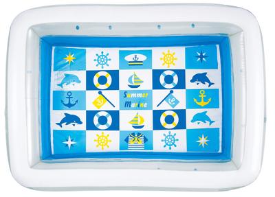 Livlite Tokyo Candle Square Pool, Summer Marine, 125 X 90 X 26 Cm, Single Chamber, Wide-Mouth Valve, Drain Plug, Water Capacity: Approx. 145 L, White