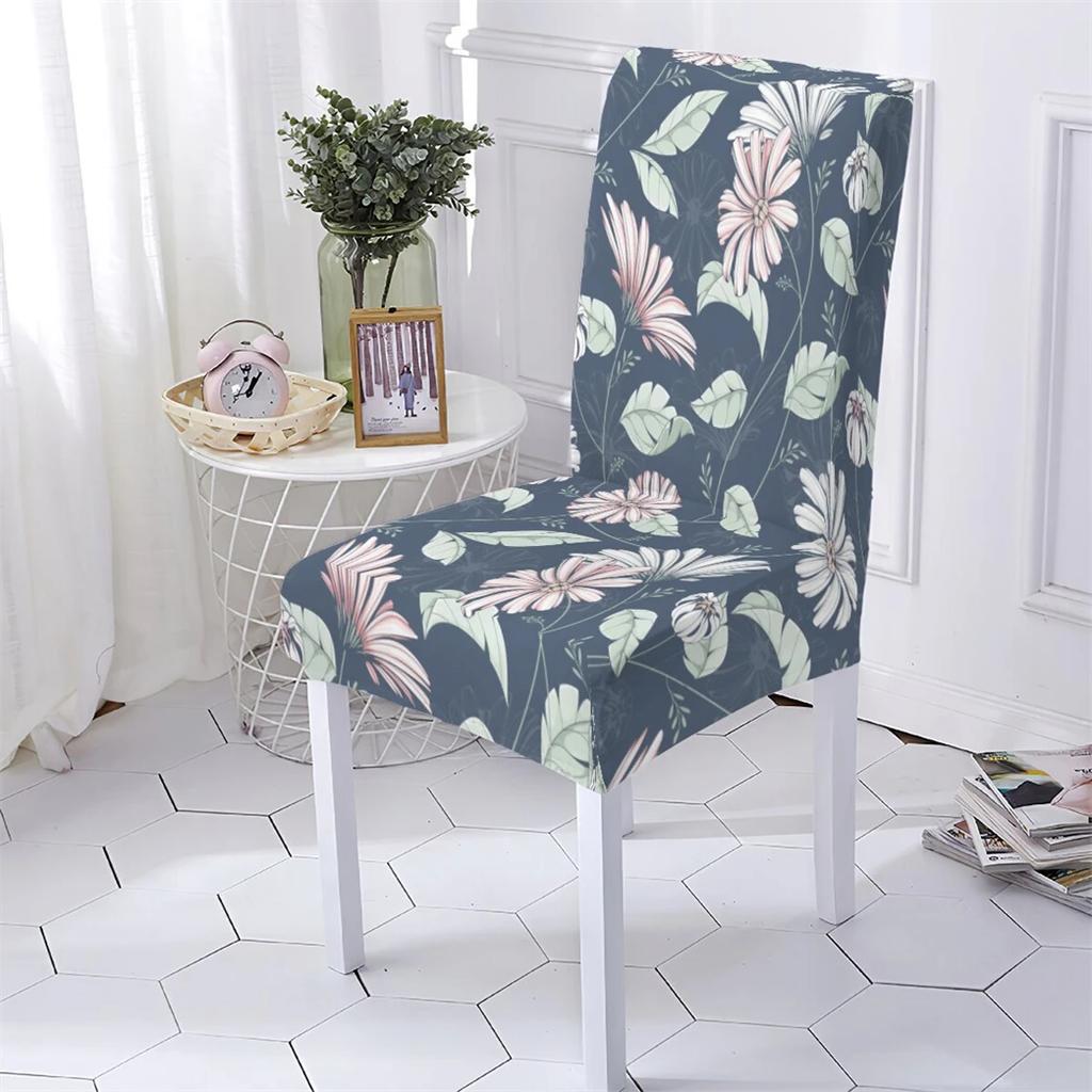 Plant Style Computer Chair Cover Extensible Chair Cover Flowers Pattern Elastic Dining Room Chairs Covers Home Covers for Chairs