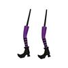 Gestreifte Bein-Blumentopf-Akzente für Halloween, 1 Paar Einsteck-Accessoire mit Stiel zur Verwendung für Pflanzgefäße und Regal-Szenen