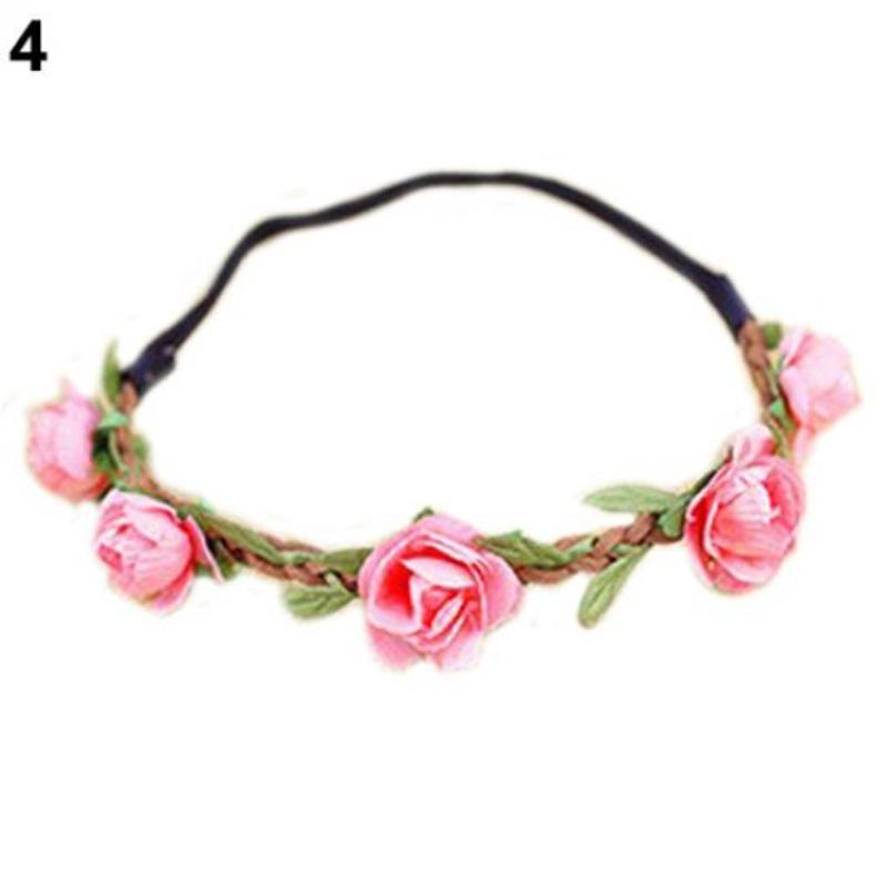 Boho Style Floral Flower Headband Festival Party Wedding Lady Garland Hairband