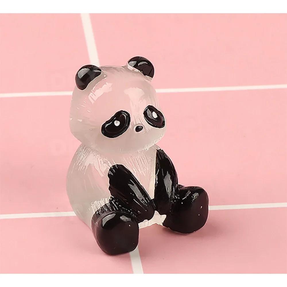 Świecąca Panda Miniaturowa Panda Ozdoby Samochodowe Wykończenie Wnętrza Dekoracja Deski Rozdzielczej Stylizacja Samochodu Zestawy Nadwozia Akcesoria