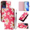 Pink Daisy Luxury Painted Leather Case Wallet Book Style Cover for TCL 305,306,403,501,TCL 30,30 Plus,30 XE 5G,201,20 R,40R,TCL 40 SE...