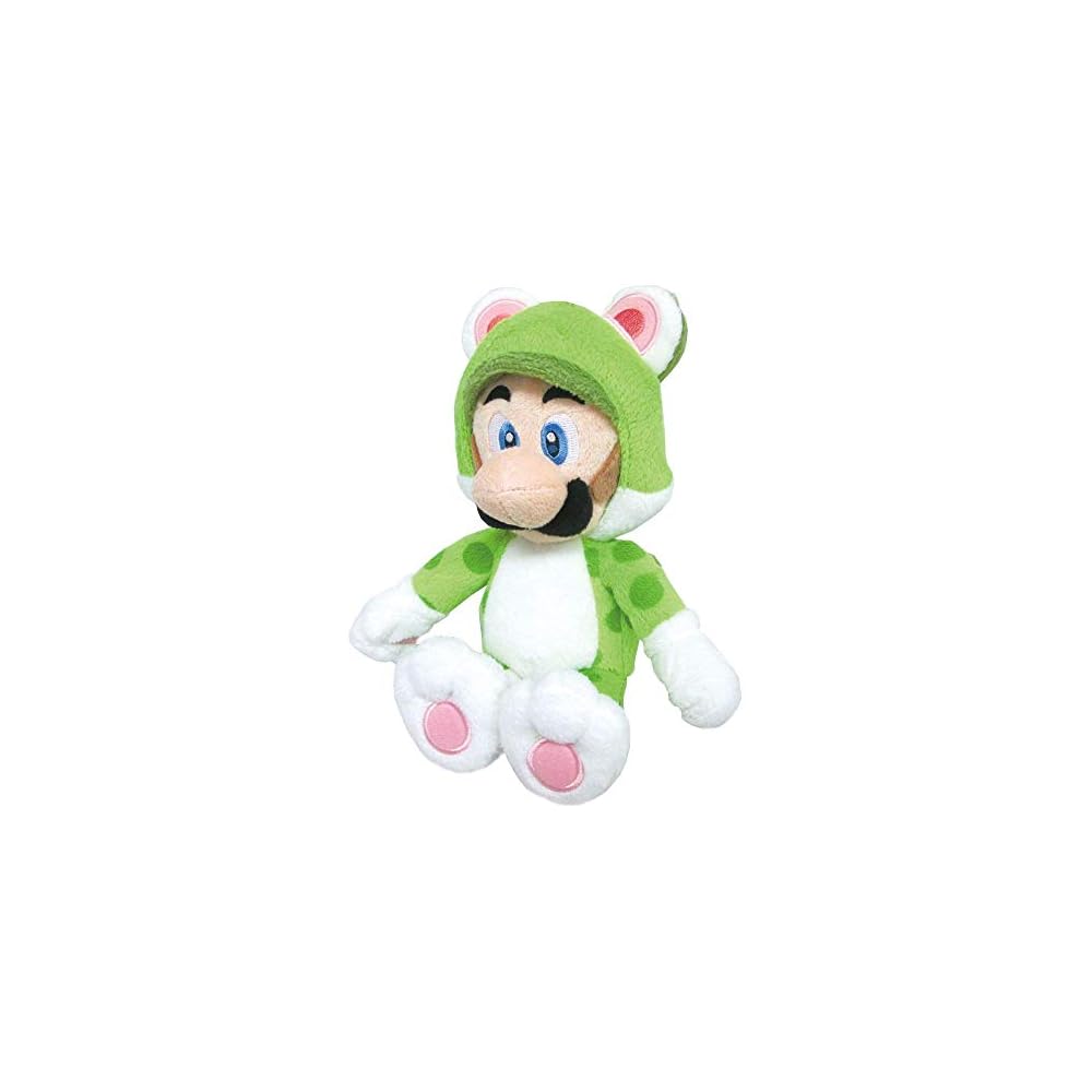 San-ei Super Mario 3D World Cat Luigi Plush Toy 18cm Height Soft Stuffed Animal