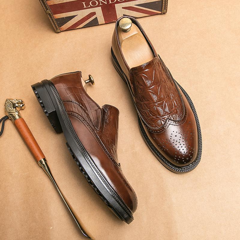 

Кожаная обувь для мужчин Натуральная кожа Обувь больших размеров Высококачественная дизайнерская формальная обувь Повседневная обувь Для бизнеса 46 коричневый