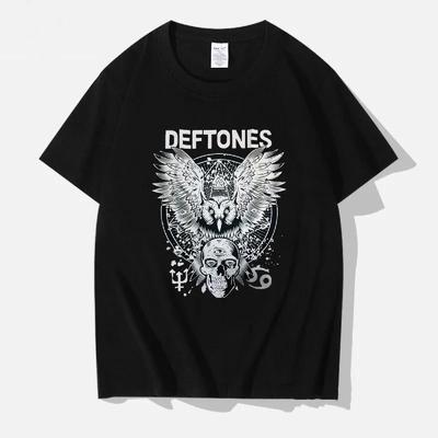 Herren Deftones Merch Chino Moreno Diamantdruck Damen T-Shirt Lässig Basics O-Ausschnitt Schwarz Kurzarm