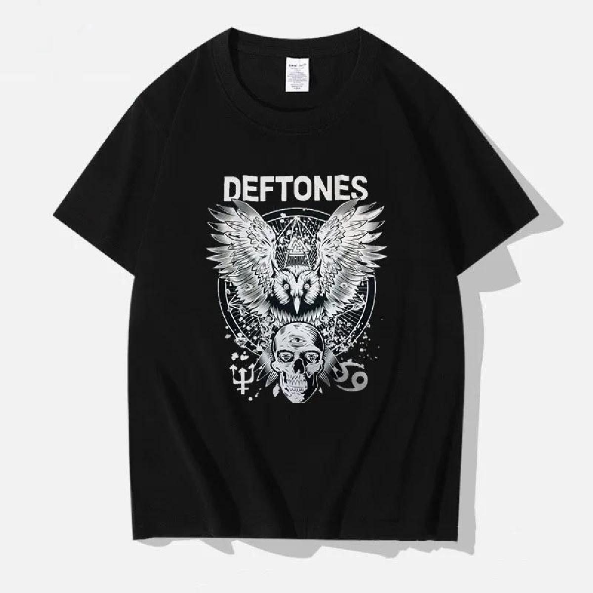 

Мужской мерч Deftones Чино Морено Принт бриллианта Женская футболка Повседневная базовая Футболка с круглым вырезом Черная с коротким рукавом S