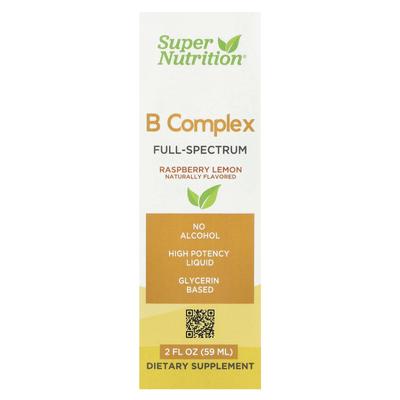 B-Komplex Vollspektrum, mit Vitamin B12, Pantothensäure, Biotin und Niacin, Himbeer-Zitronen-Geschmack, 59 ml (2 fl oz)