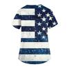 Women's Short Sleeve Independence Day Printed V-Neck Pocket Workwear Top