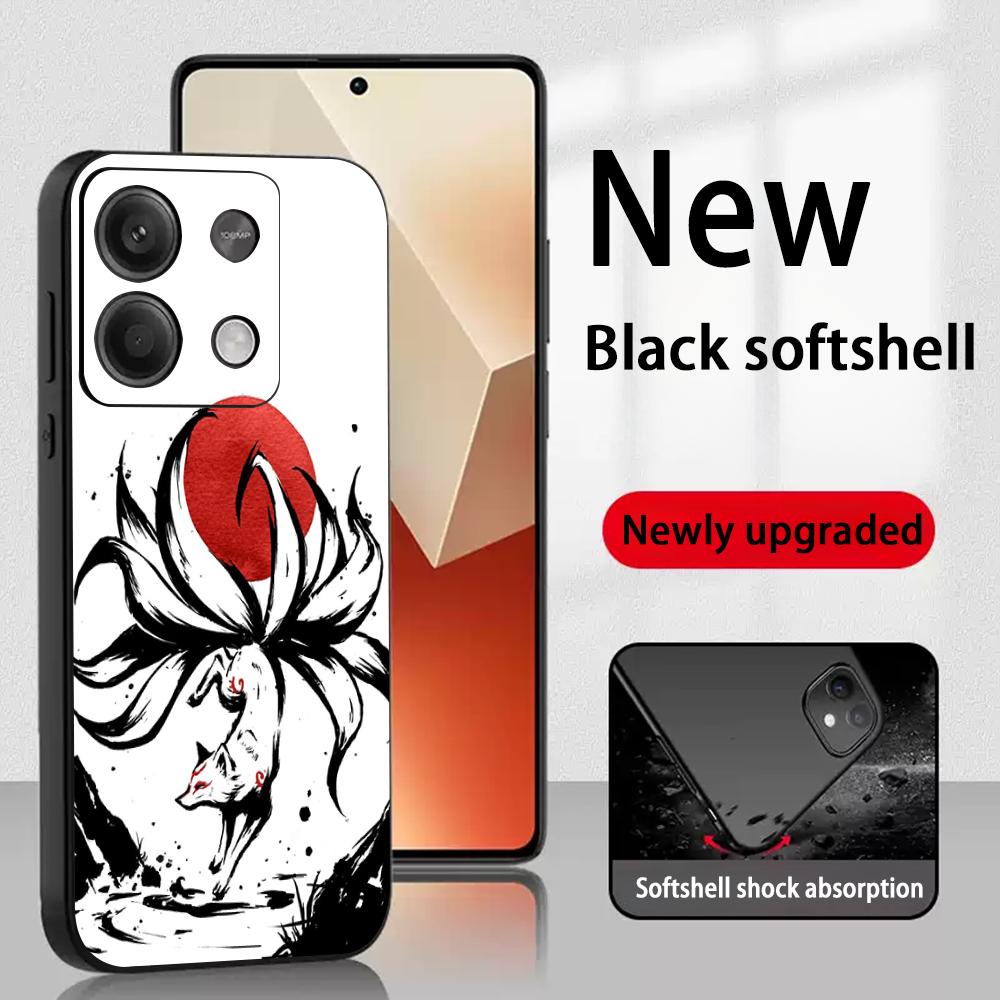 Nine-tailed fox art fashion design Phone Case For Redmi Note 14 13 12 11 Pro Plus S 5G 14C A3 Soft Black Phone Cover