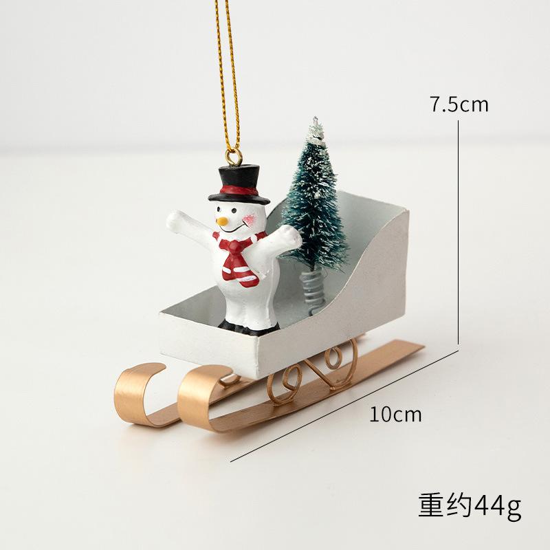

Украшение на рождественскую елку Скандинавские рождественские железные сани Санта-Клаус олень подвеска рождественское украшение