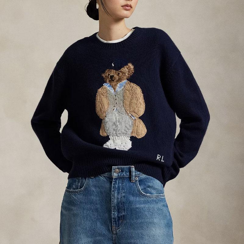 Polo Ralph Lauren Round Neck Floral Embroidery Cashmere Wool Blend Sweater Women Sweater 211972139-001