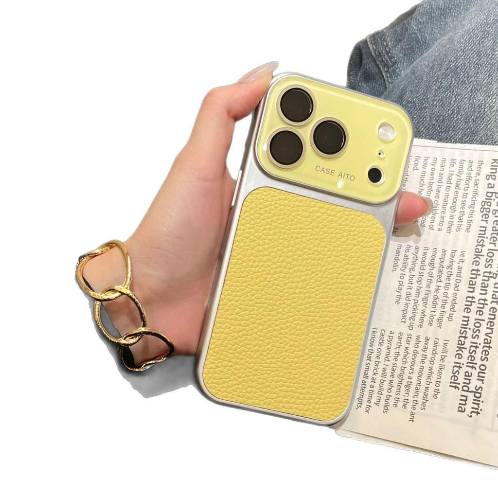 Compatible iPhone Case Set: 17 Lychee Texture Cover, Apple 16ProMax Lens Film, 15 Dustproof Protector
