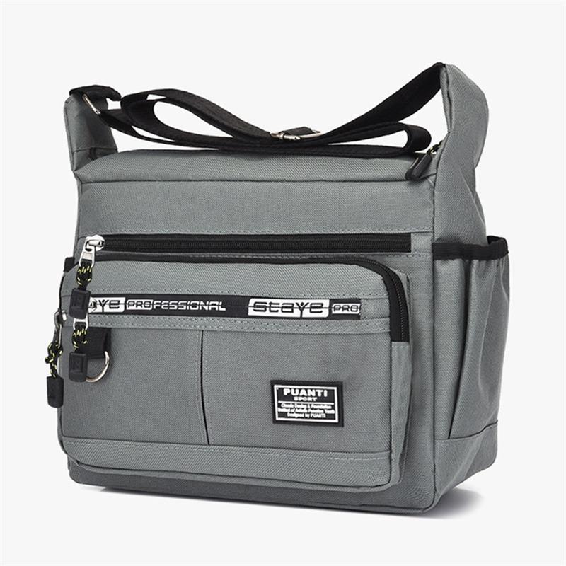 

Hot sale Large Capacity Men s Casual Fashion Single Shoulder Crossbody Luxury Messenger Bag Multi-layer Pocket Design Oxford серый