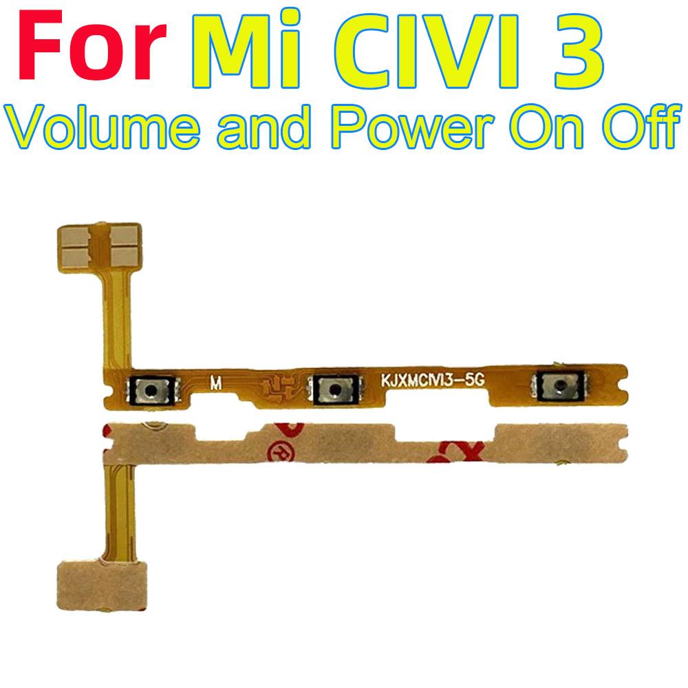 Power ON OFF Mute Switch Control Key Volume Button Flex Cable for Xiaomi Mi CIVI 3 Power On Off Volume Power Volume