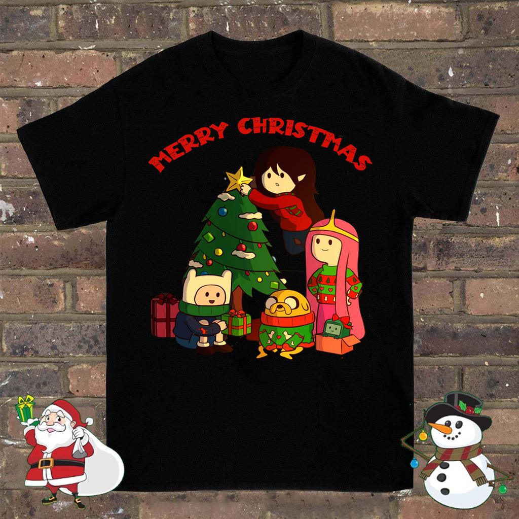 Adventure Time Merry Christmas T-Shirt Men Women Shirt All Size S-4XL US453