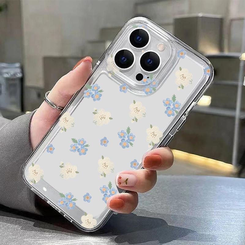 Colorful Flowers Pattern Case For iPhone 17 Pro Max Coque iPhone 16 15 14 13 12 Pro Max 11 Clear TPU Silicone Soft Cover