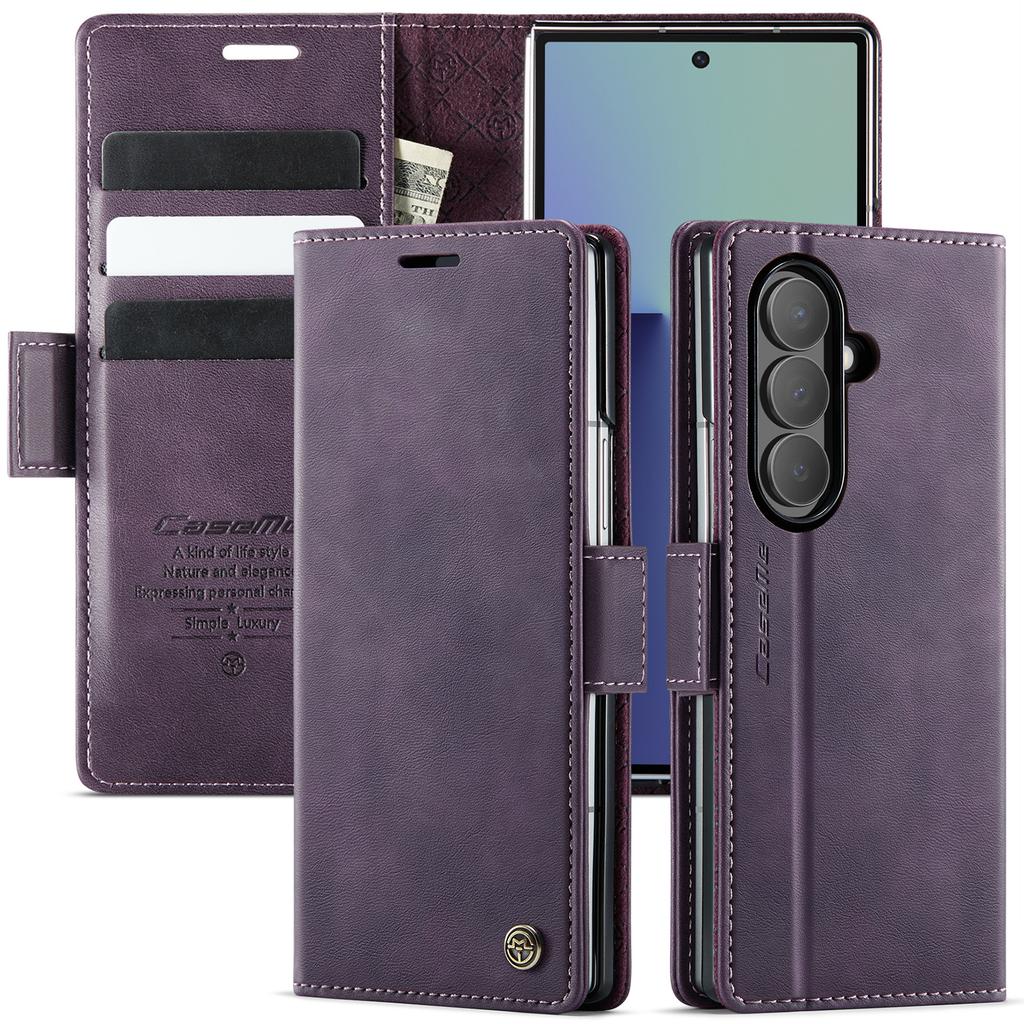 Geldbörse Leder Klappkartenhülle Für Samsung Galaxy Z Fold 7 Magnetische Hülle Stoßfest Ständer Coque
