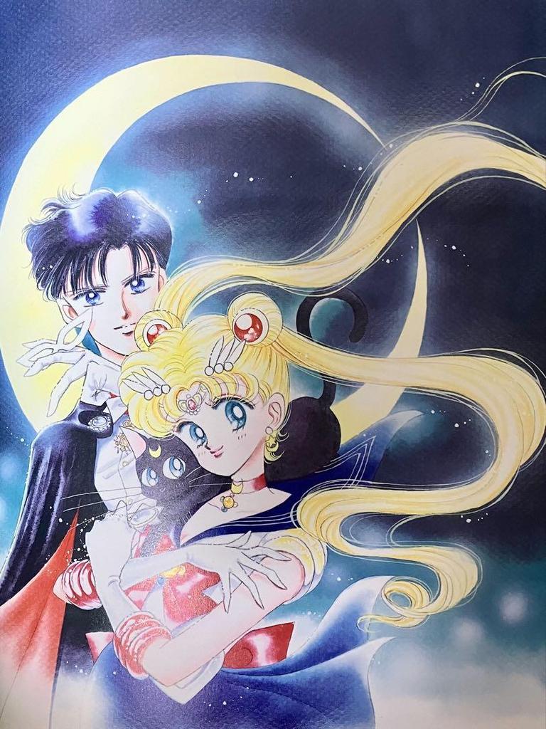 [USED] First edition special price Pretty Guardian Sailor Moon original art collection vol.1 by Naoko Takeuchi with poster