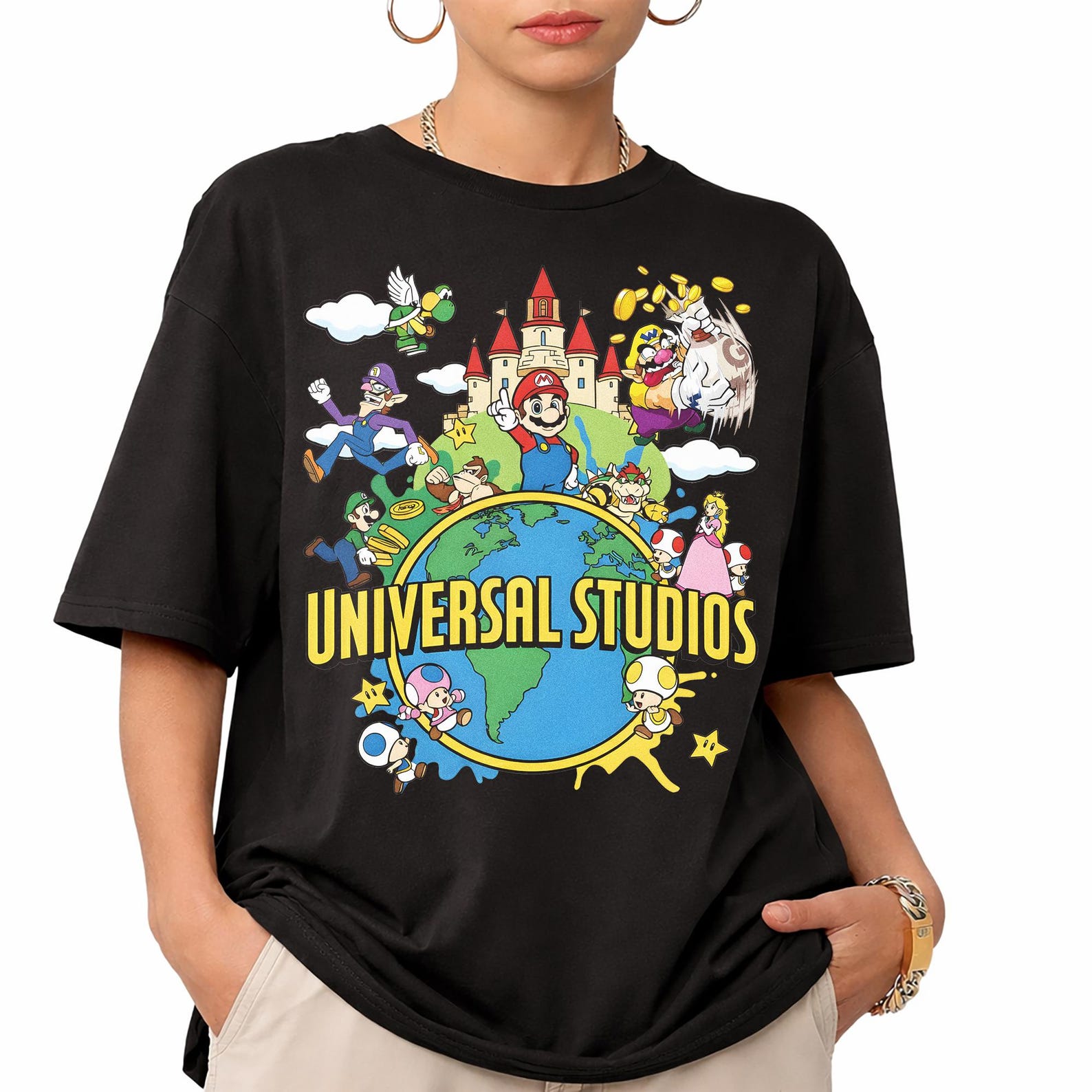 Super Mario Universal Studios Graphic Tee, Nintendo World Family Trip Shirt 3XL