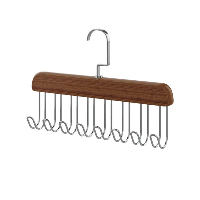 8 Hooks Multi-functional Wooden Suspenders, Underwear Rack, Vest, Tie Hook, Solid Wood Drying Rack.