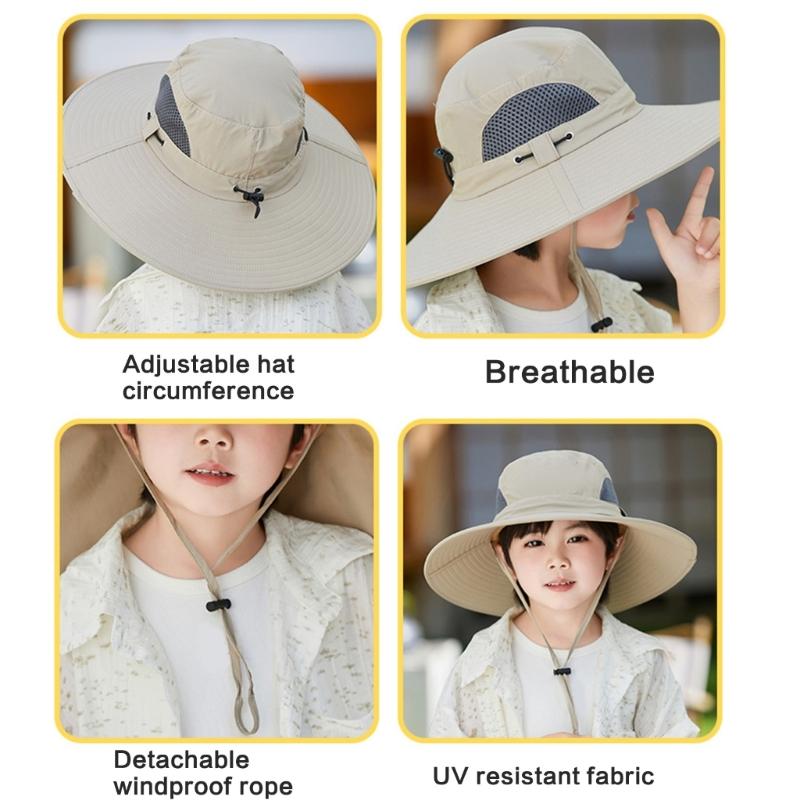 Quick Drying Hat for Kids with Cooling Fan Solar Powered Fisherman Hat Breathable Sunproof Caps for Outdoor Activity