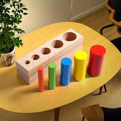 Lernspielzeug aus Holz zum Stapeln mit bunten Stäben, Logik, taktile Fähigkeiten, fördert Farberkennung, Problemlösungsfähigkeiten,