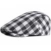 Ht3664 Baskenmützen für Herren Damen Frühling Sommer Sonnenhut Künstler Maler Karomuster Baskenmütze Männlich Weiblich Efeu Flache Kappe Verstellbare Baskenmützen