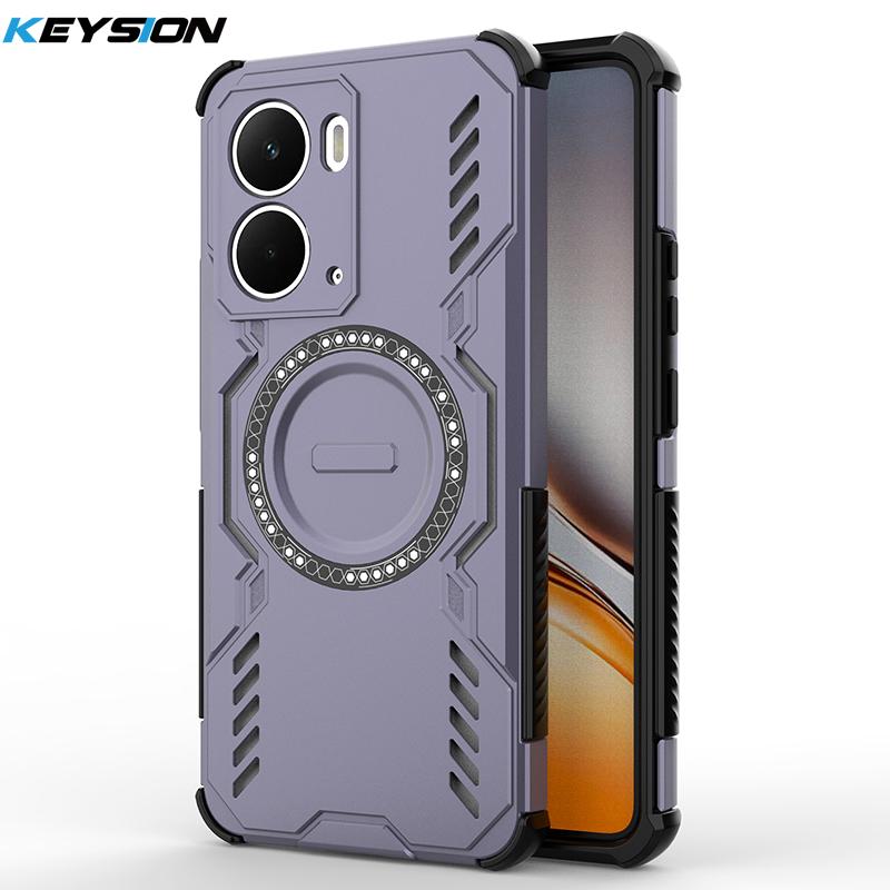 KEYSION Hollow Heat Dissipation Case for Realme P3 5G Silicone+PC Magnetic Cooling Shockproof Phone Cover for OPPO Realme P3 5G