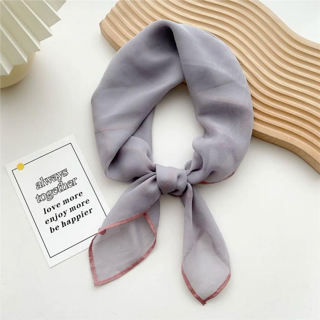 Solid Color Square Scarf Women's Scarf Versatile Decorative Scarf Thin Hair Scarf