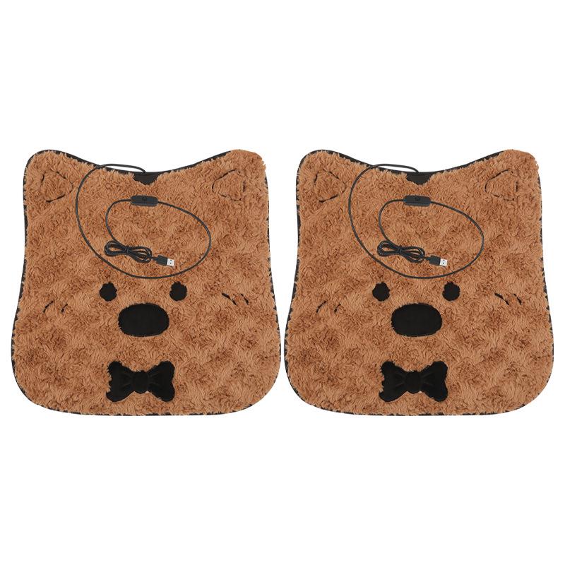 Cartoon Winter Plush Heated Seat Cushion with USB for Car or Office