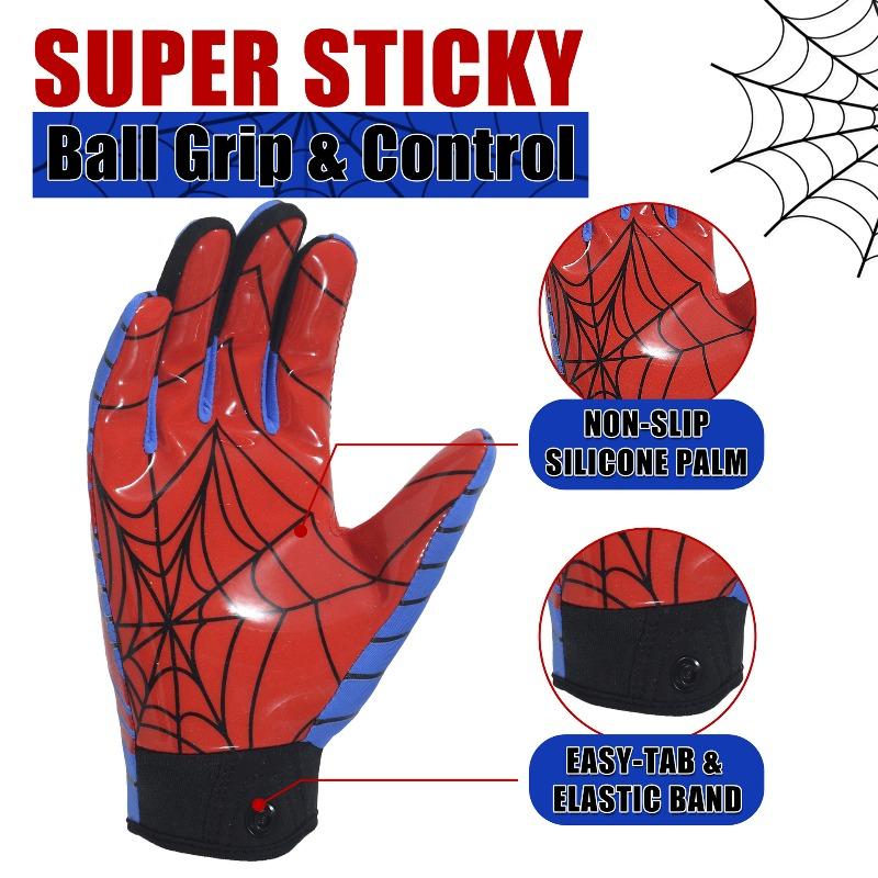 Meier Hot Sale Children's Rugby Gloves, Microfiber Silicone Non-Slip Comfortable Sports Gloves