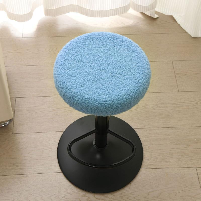 Non-slip Fleece Round Swivel Stool Cover Stretch Washable Bar Chair Protector for Home Coffee Shop Pub Counter Seats
