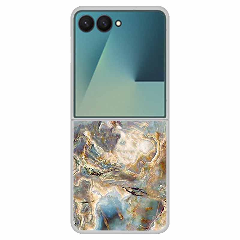 Funda For SAMSUNG Z Flip 7 Cases Marble Clear Hard PC Phone Back Cover for Galaxy Z Flip7 5G Back Cover ZFlip7 Transparent Shell