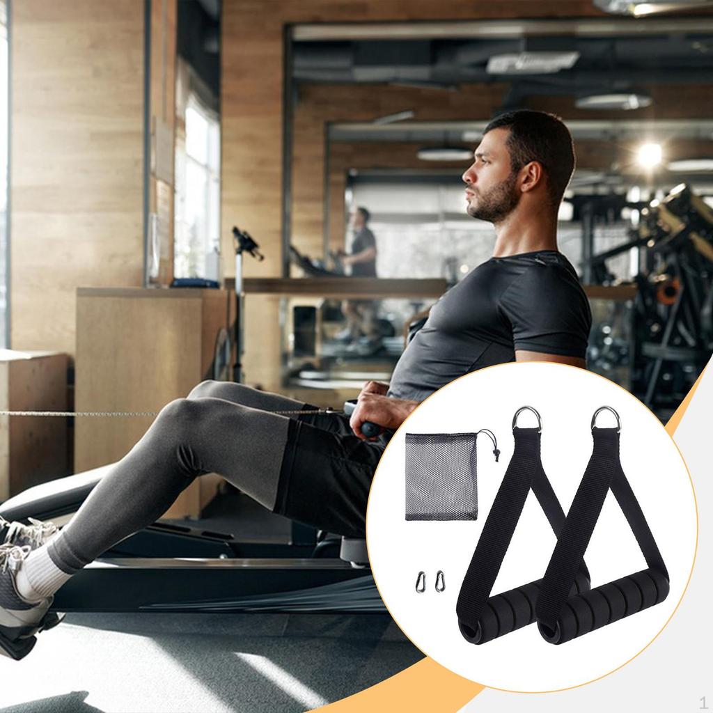 2 Exercise Handles, Resistance Band Handle Only, Heavy Duty Gym Accessory, Pulley Handles.