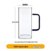 Square Glass Cup with Colored Handle
