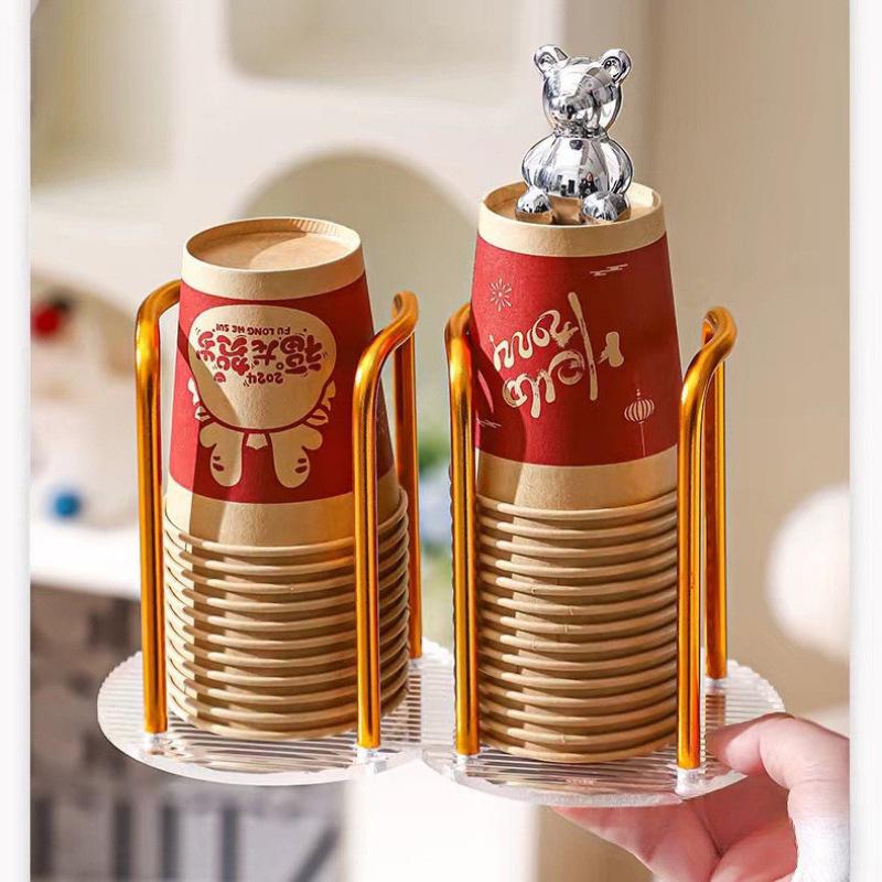 Desktop Coffee & Tea Cup Holder and Dispenser for Disposable Cups