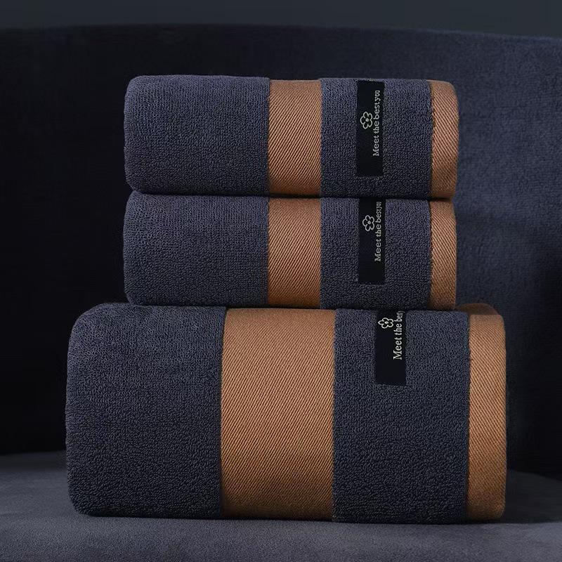 Premium All-Cotton Bath Towel: Thick, Soft, Absorbent, Antibacterial, Embroidered for Household and Hotel Use