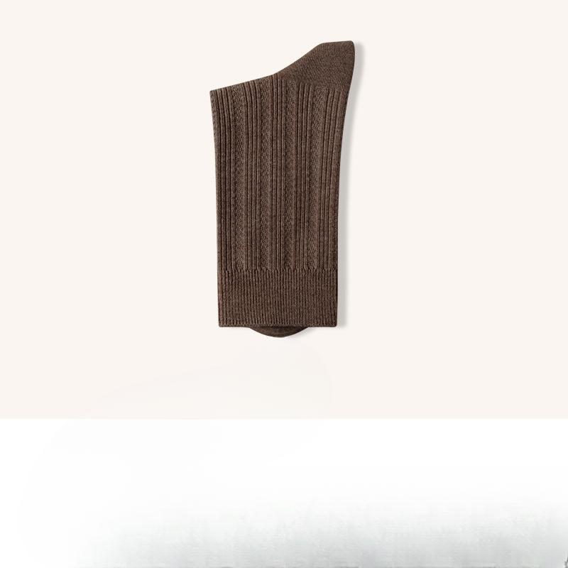 

Men s Autumn and Winter Cotton Breathable Sweat Absorbing 7A Antibacterial Deodorant Boneless Business Socks 1 pair кавовий