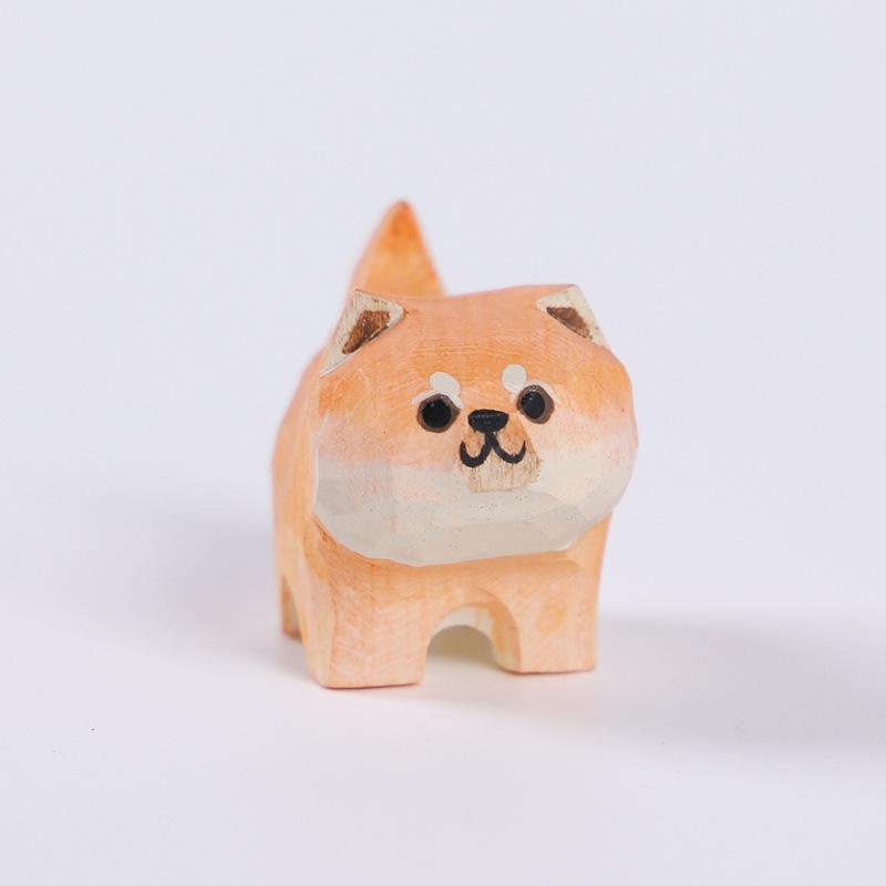 Aesthetic Wooden Cat Figurine Mini Cute Kitten Ornament for Bedroom Desktop Bookshelf Home Decor Unique Gift for Friends