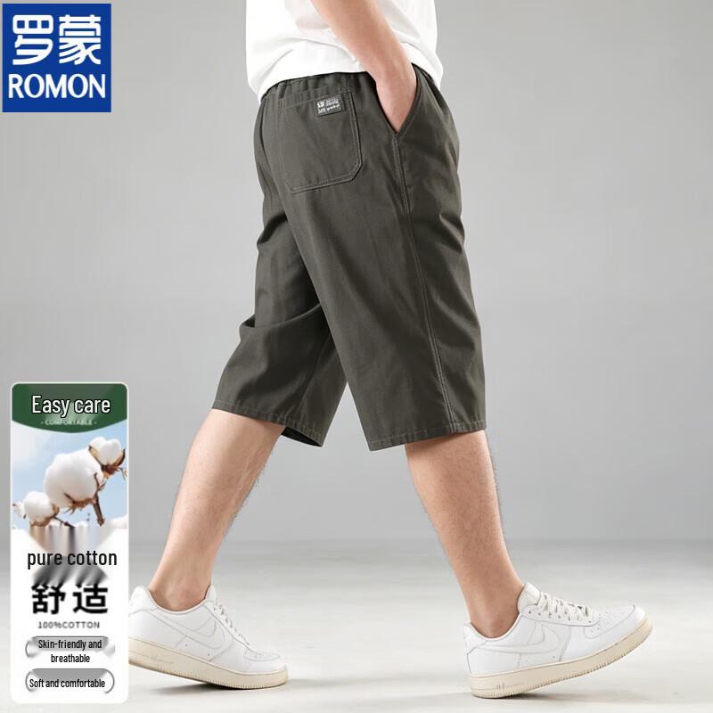 ROMON Men s Pure Cotton Loose-Fit Casual Summer Shorts 2XL